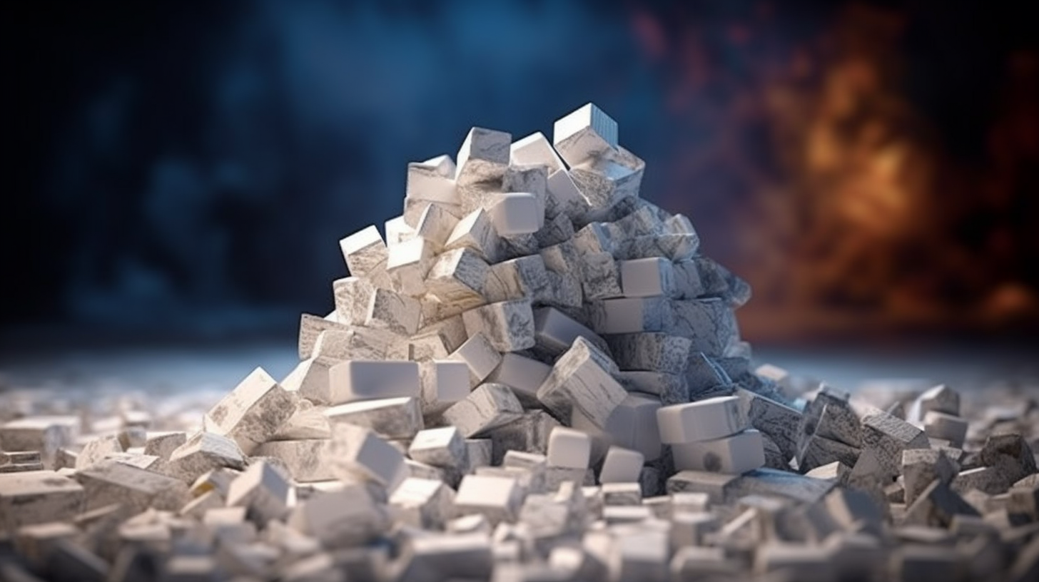 Hyper-realistic lithium pile photograph