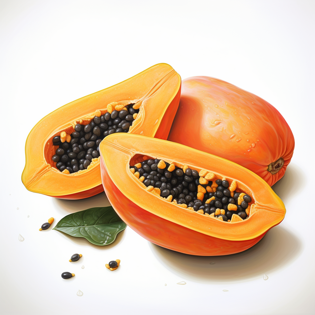 Stunning hyper realistic papaya fruit