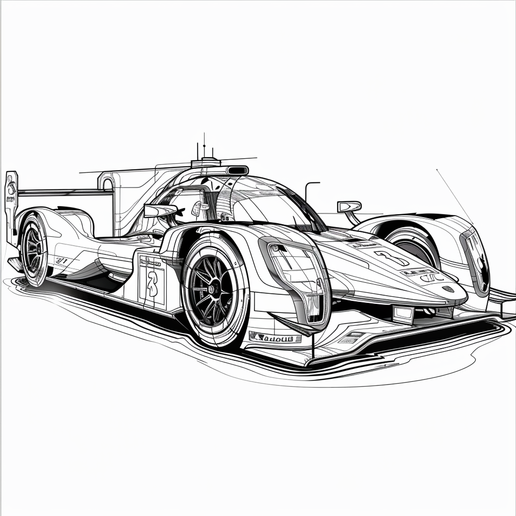 Race car hyper realistic vector drawing