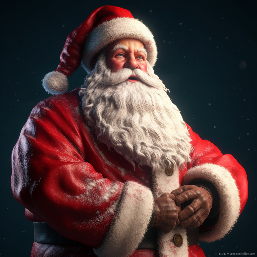 Hyper-realistic Santa Claus artwork