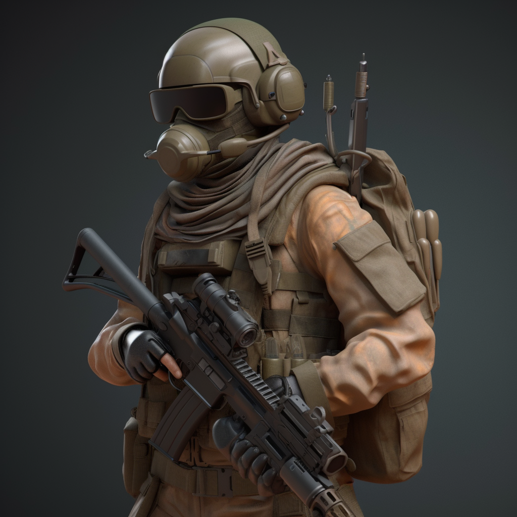 Hyper Realistic Soldier Full Body