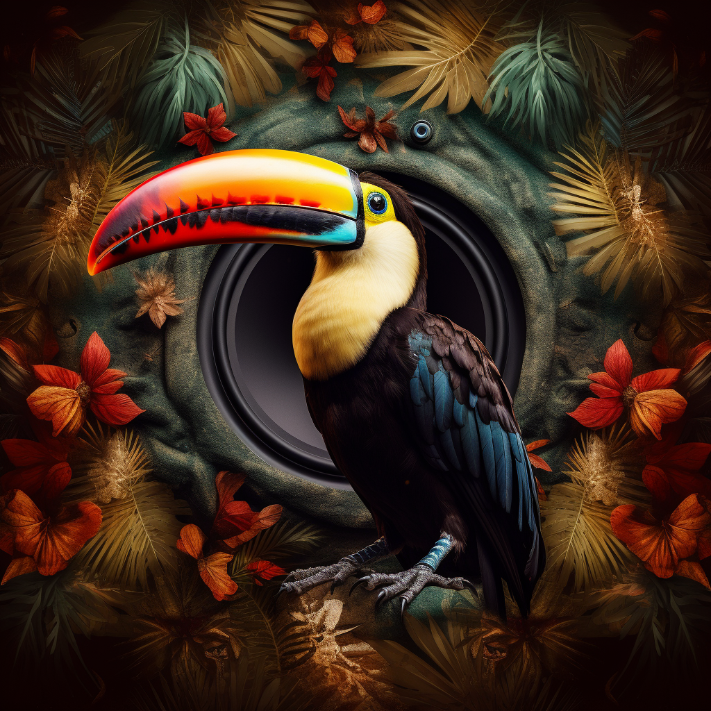 Hyper Realistic Toucan Bird with Soundwave