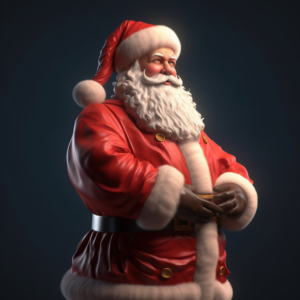 Santa Claus in dramatic pose