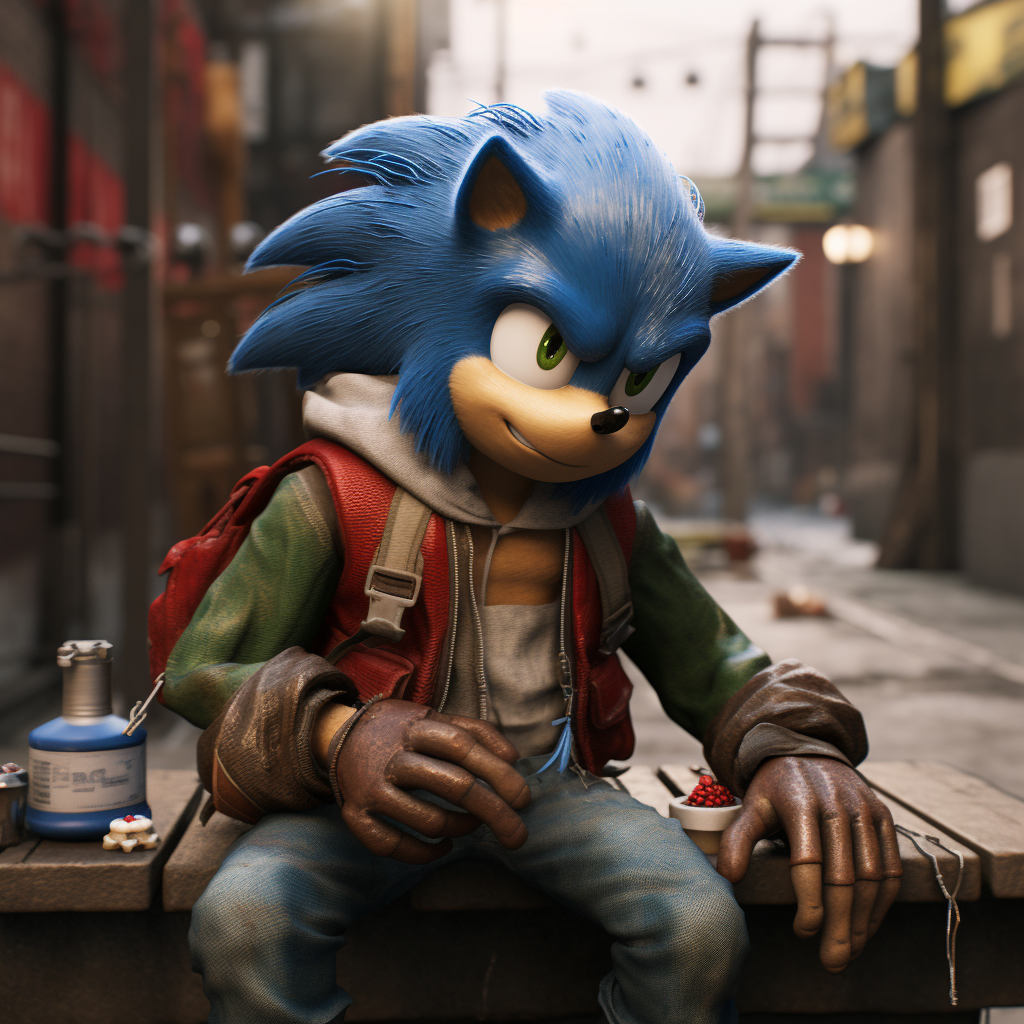 Hyperealistic Sonic in Real World