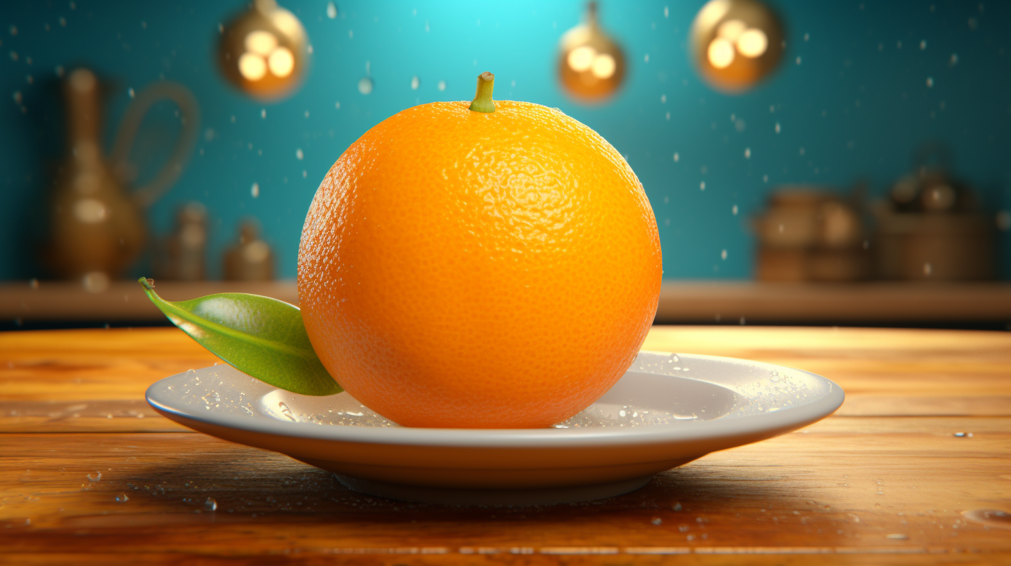 Plate of Hyperrealistic Orange