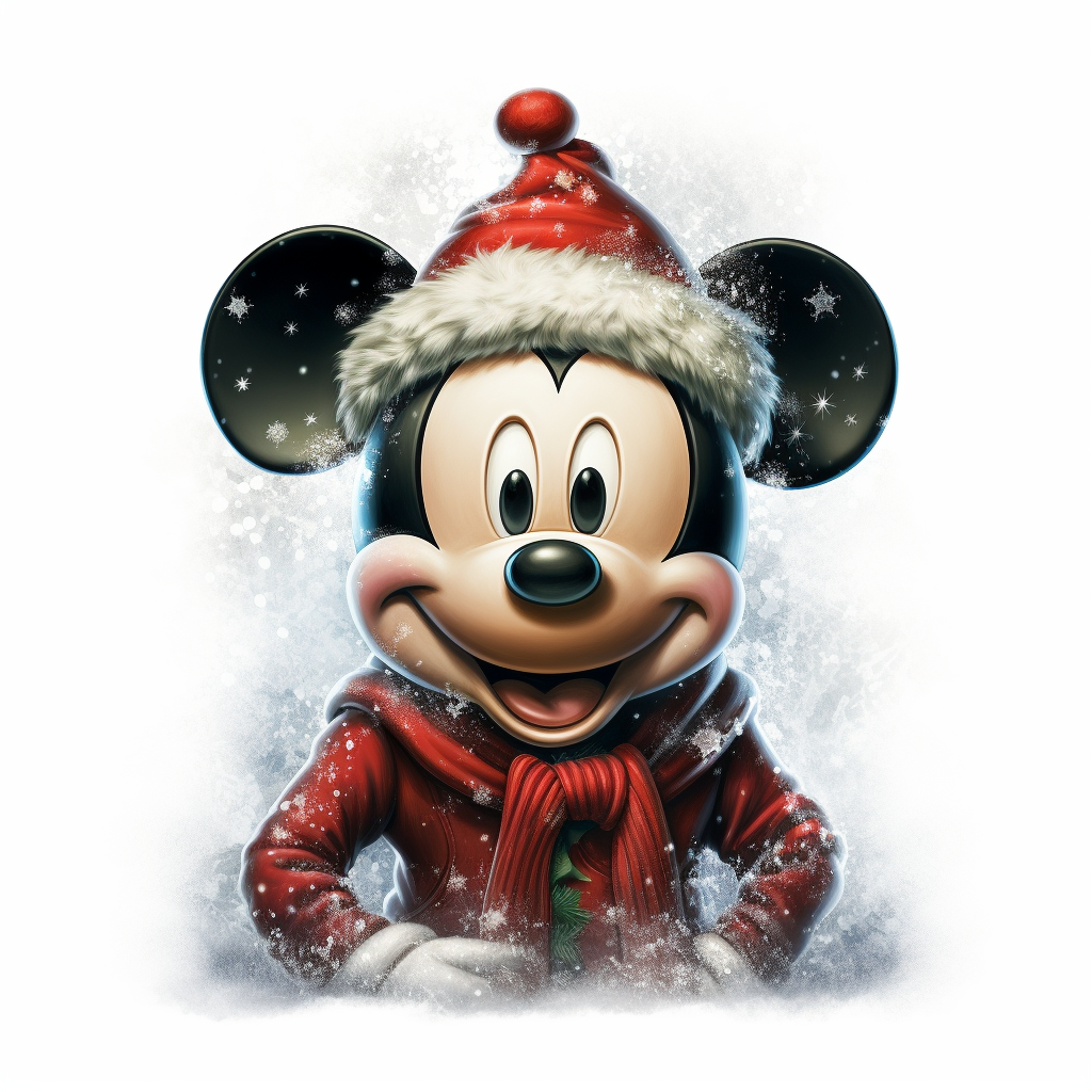Hyperrealistic Mickey Mouse at Christmas