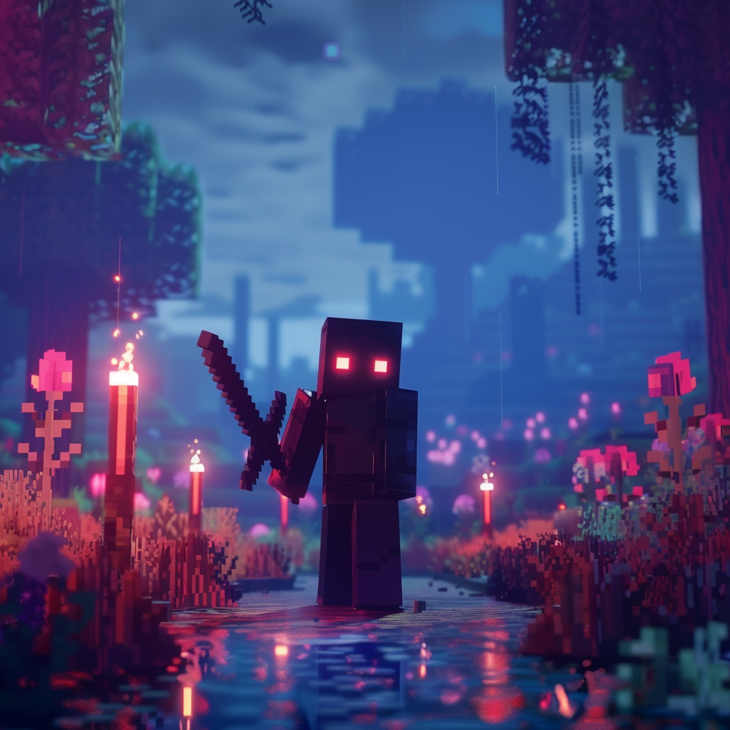 Minecraft game hyperviolence illustration