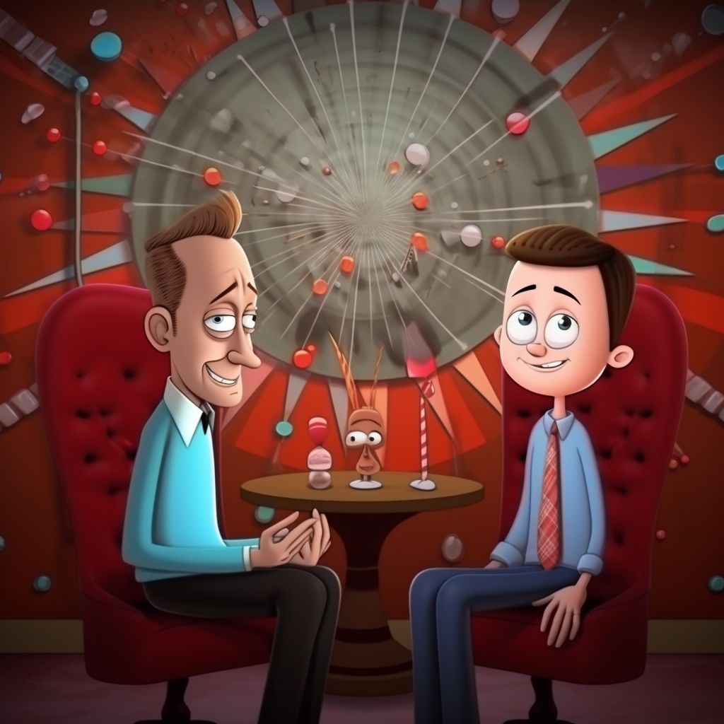 Cartoon image of the hypnotizer psychologist