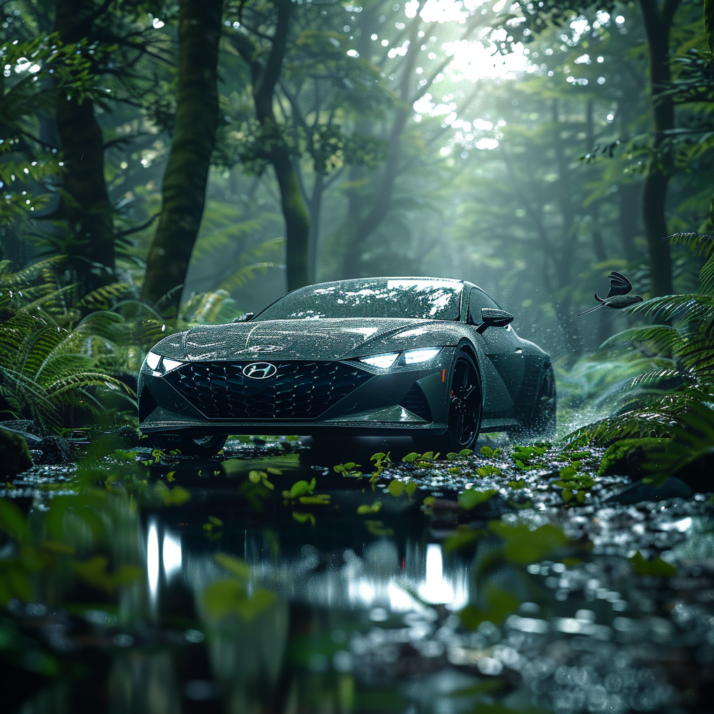 Hyundai Car in Mossy Forest