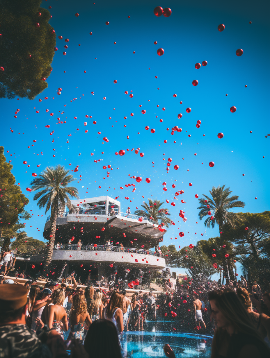 Vibrant Ibiza Pool Party scene