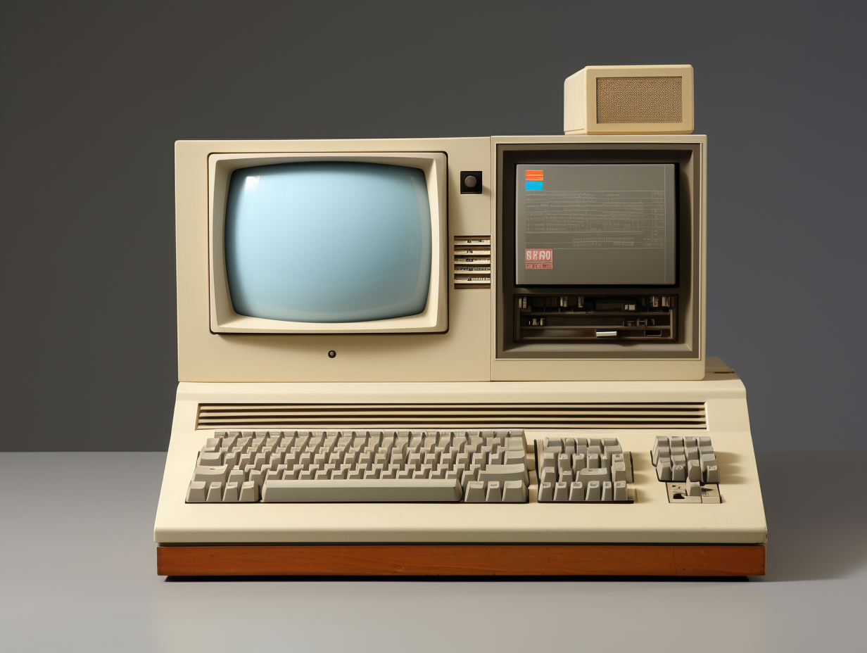 Vintage IBM XT 370 Computer on Office Desk