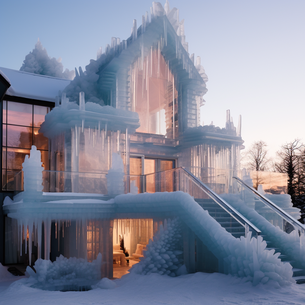 Impressive ice block house