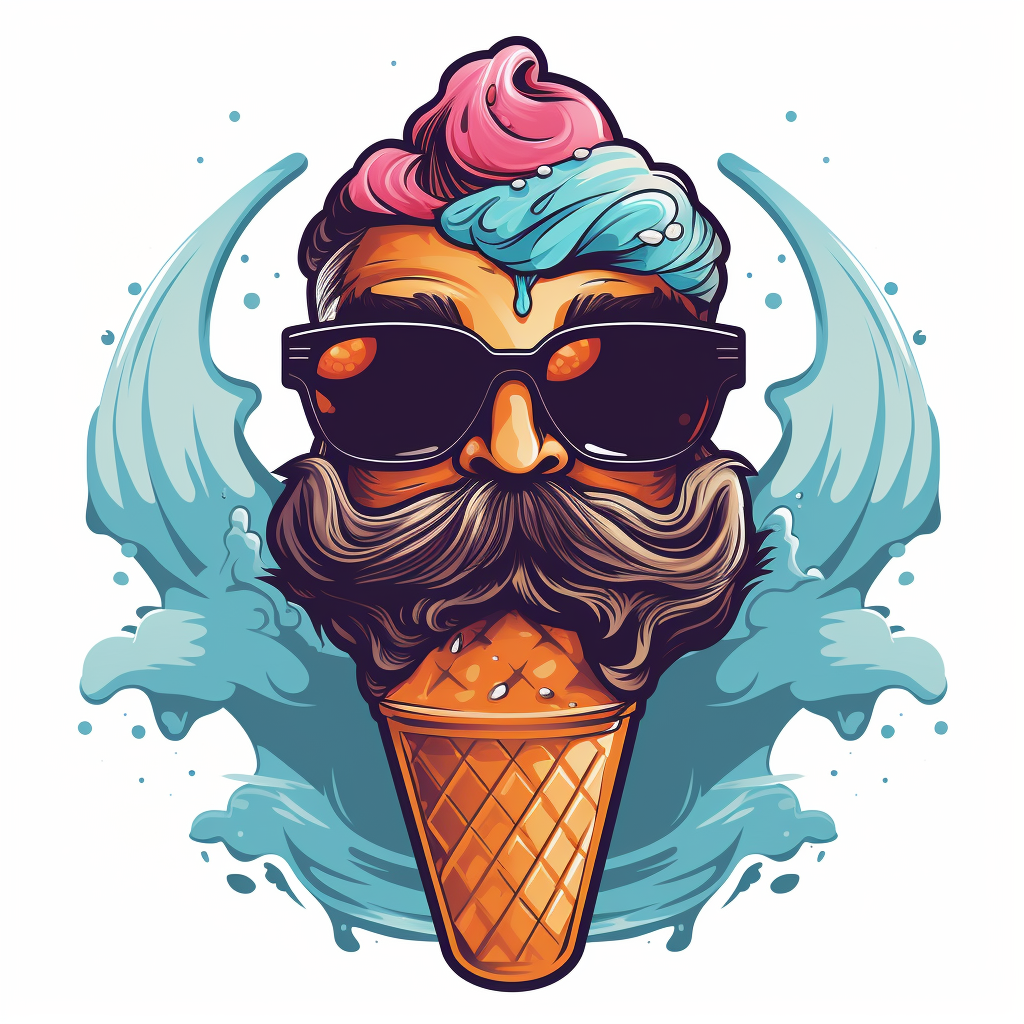 Handcrafted ice cream label logo