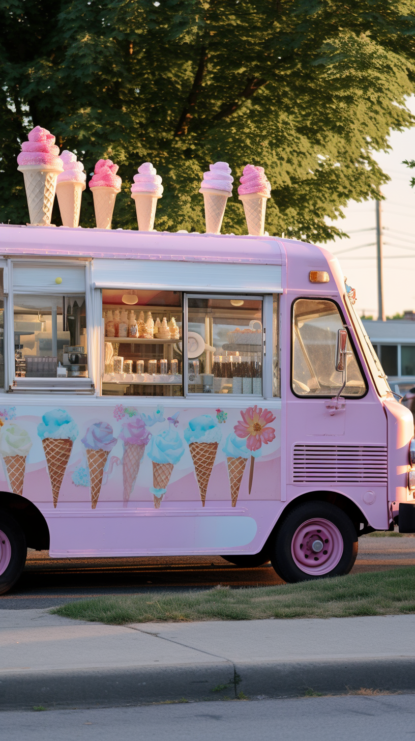 Tempting ice cream being sold in the park