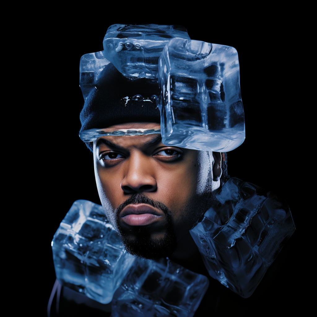 Realistic photograph of an ice cube