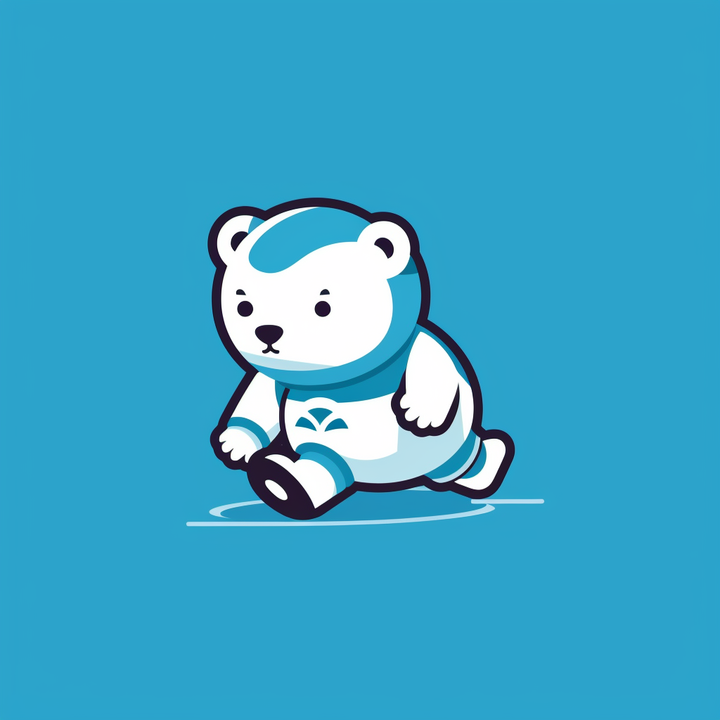 Cute bear ice skating logo