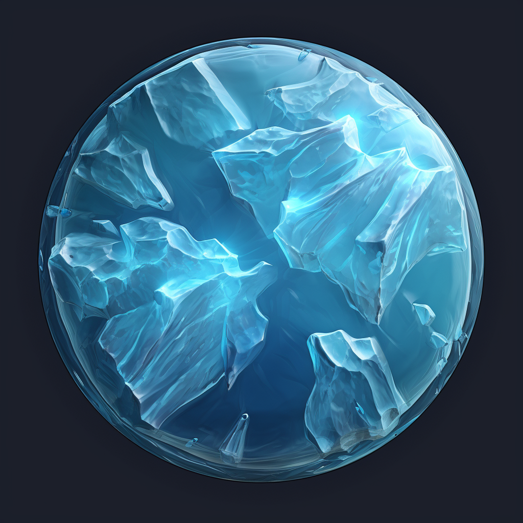 Circle Ice Texture Top View Game Asset