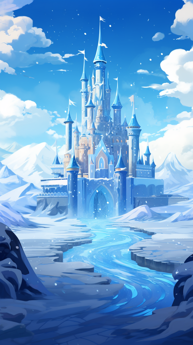 Ice World Castle in Royal Match Style