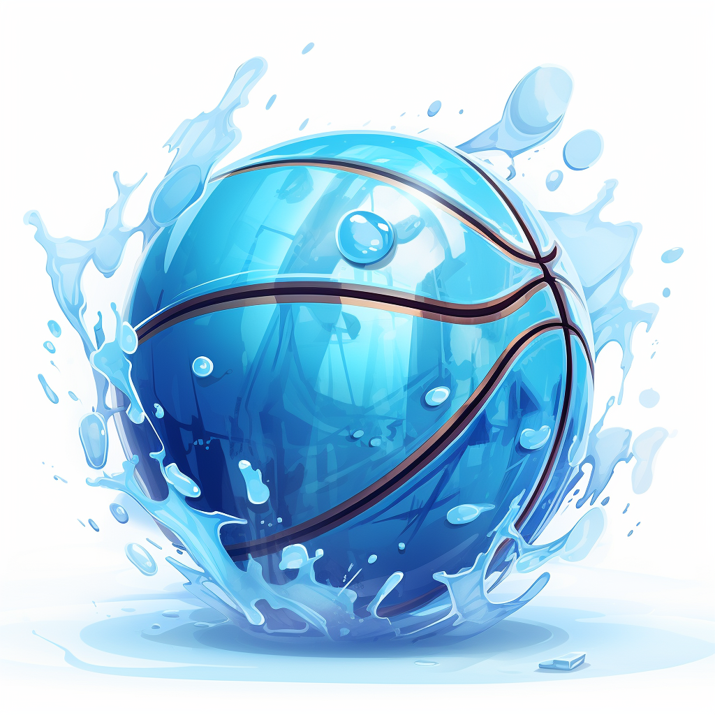 Ice-covered basketball with splats