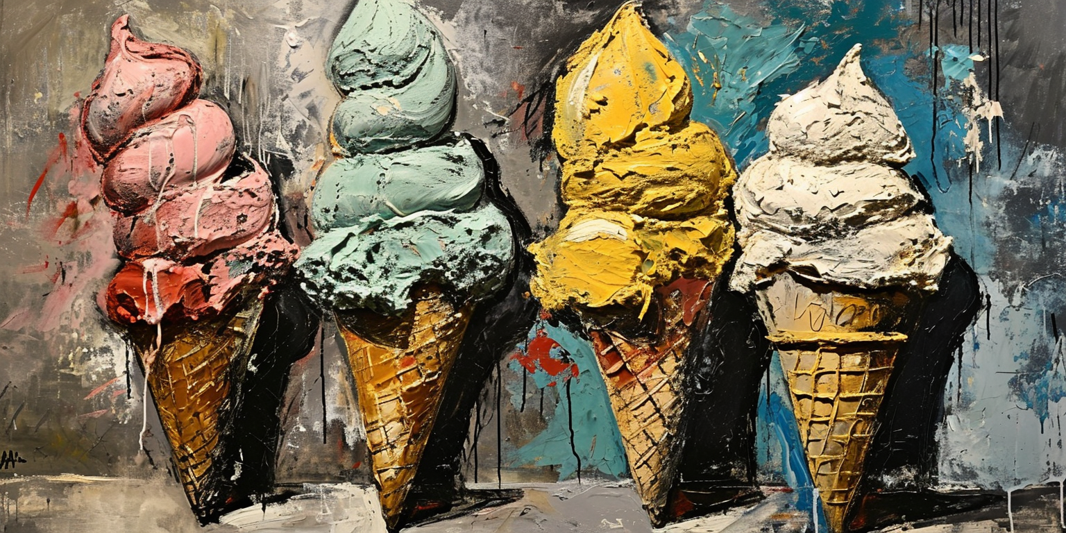 Colorful ice cream cones by Picasso