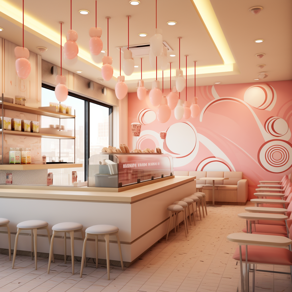 Japanese Style Ice Cream Parlor Interior