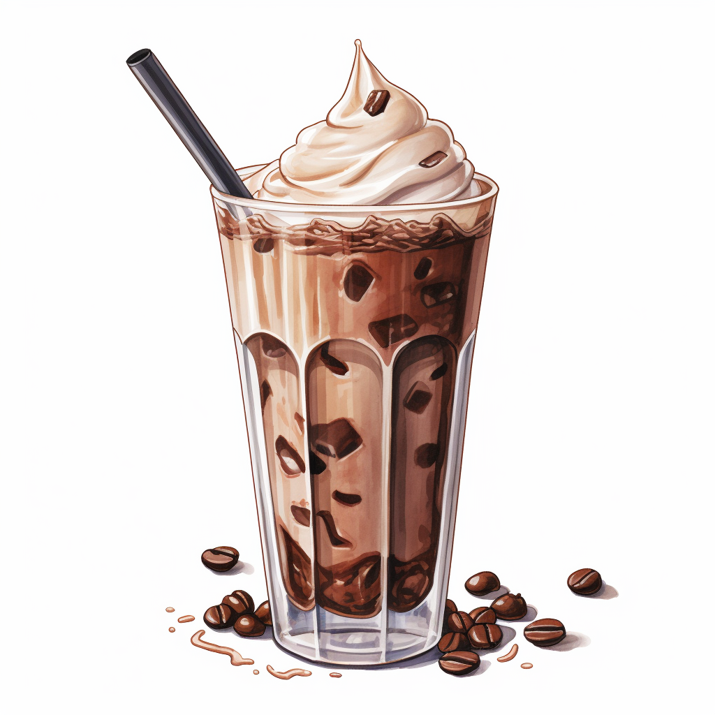 Iced Chocolate with Transparent Background