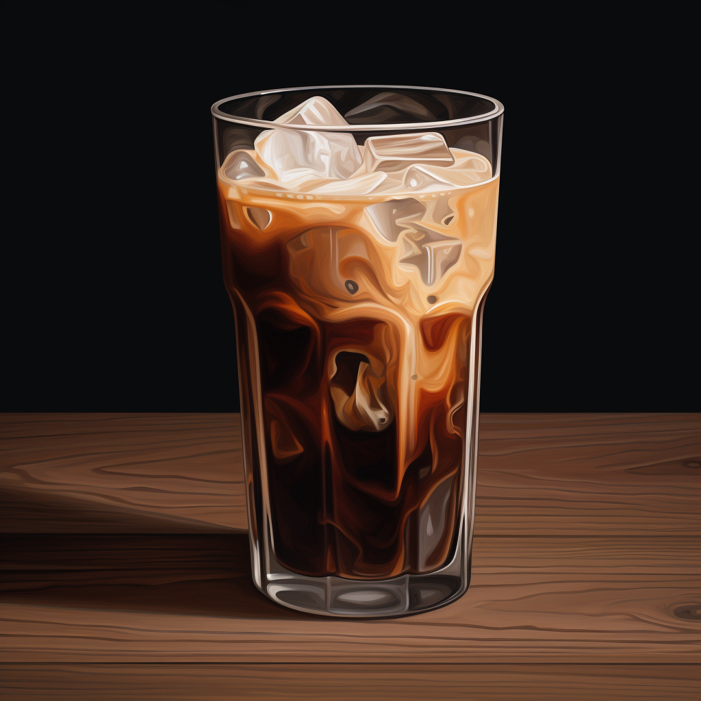 Refreshing iced coffee with milk