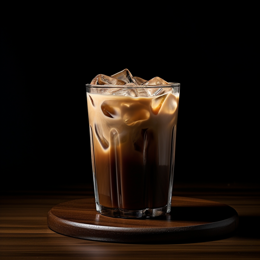 Iced coffee with milk in glass