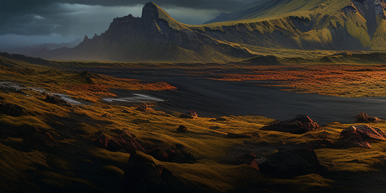 Colorful Icelandic Volcano Landscape