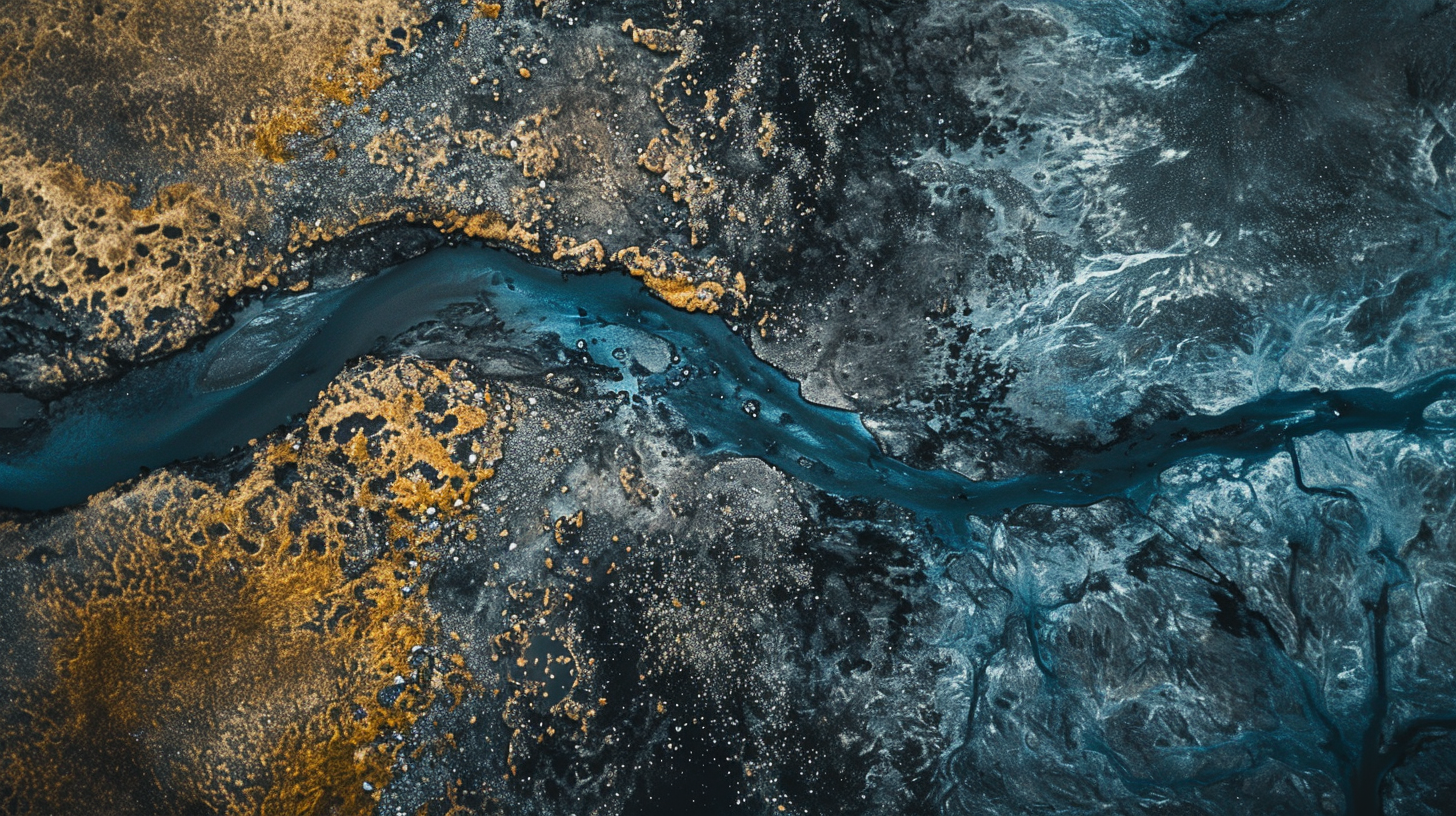 Icelandic nature autumn dawn drone shot