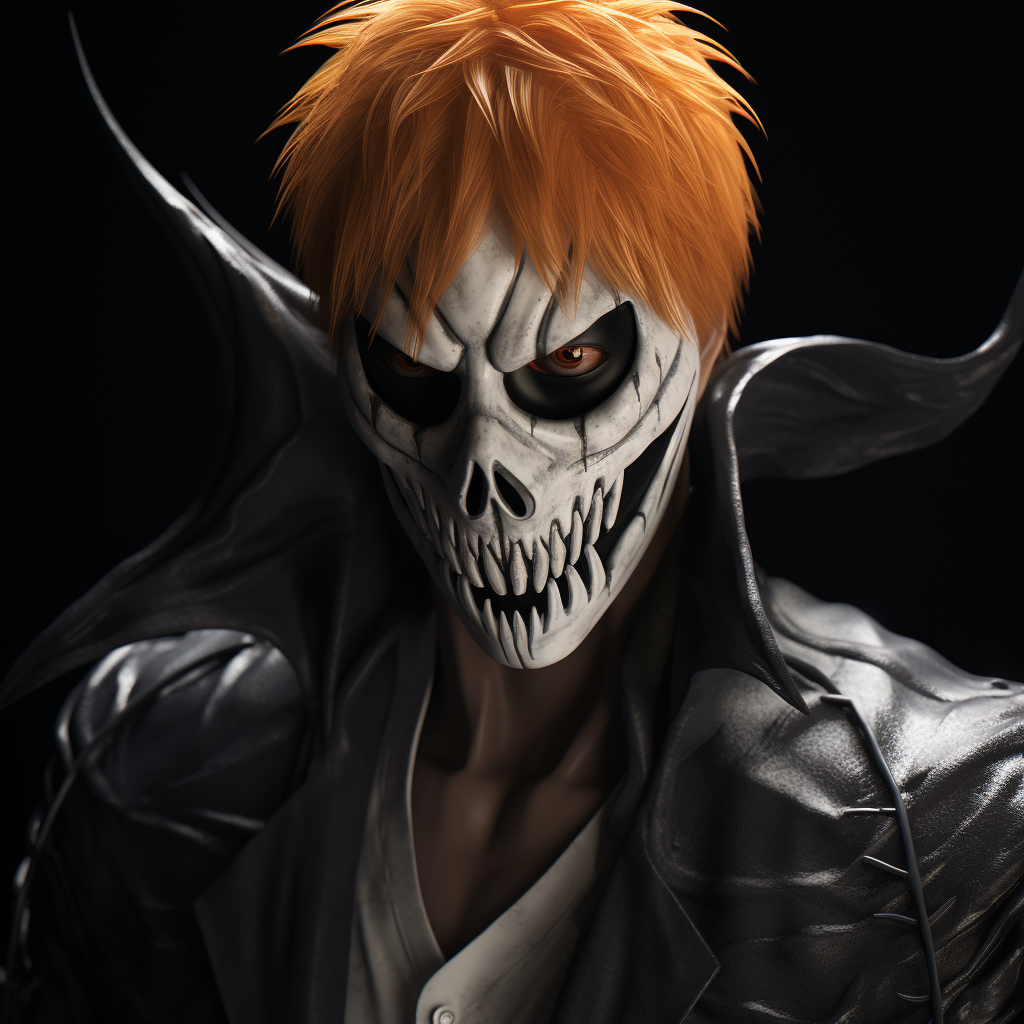 Kurosaki Ichigo wearing orange hollow mask