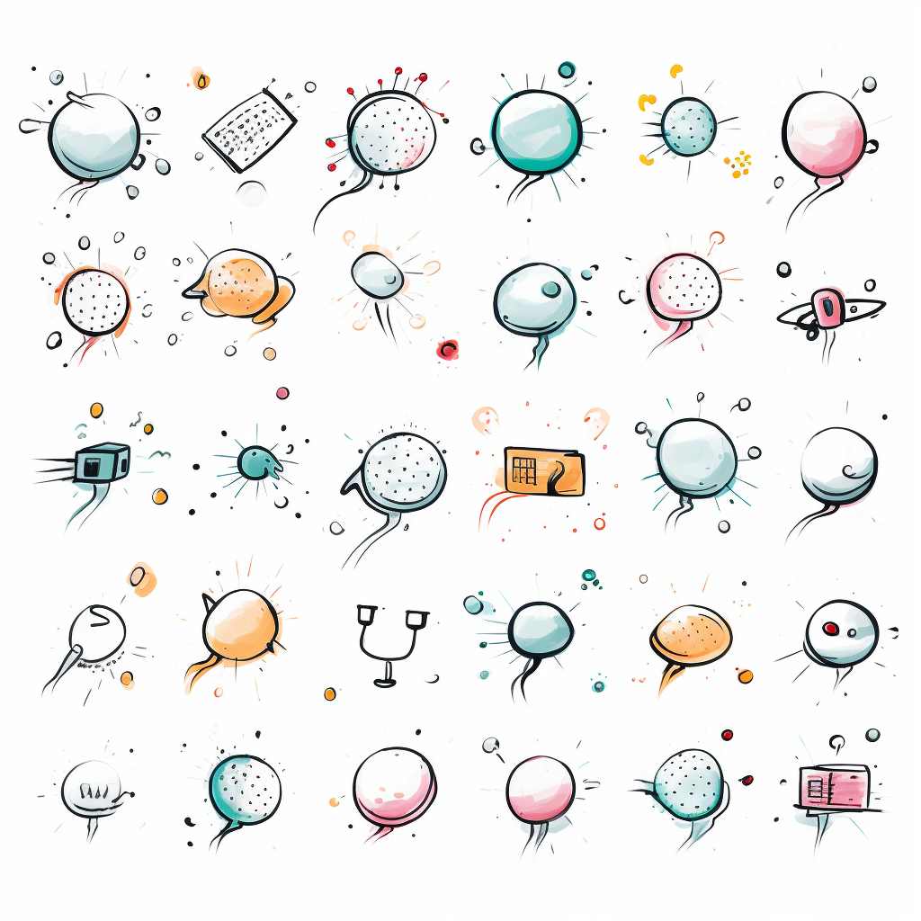 Icon bubbles in scribbles style