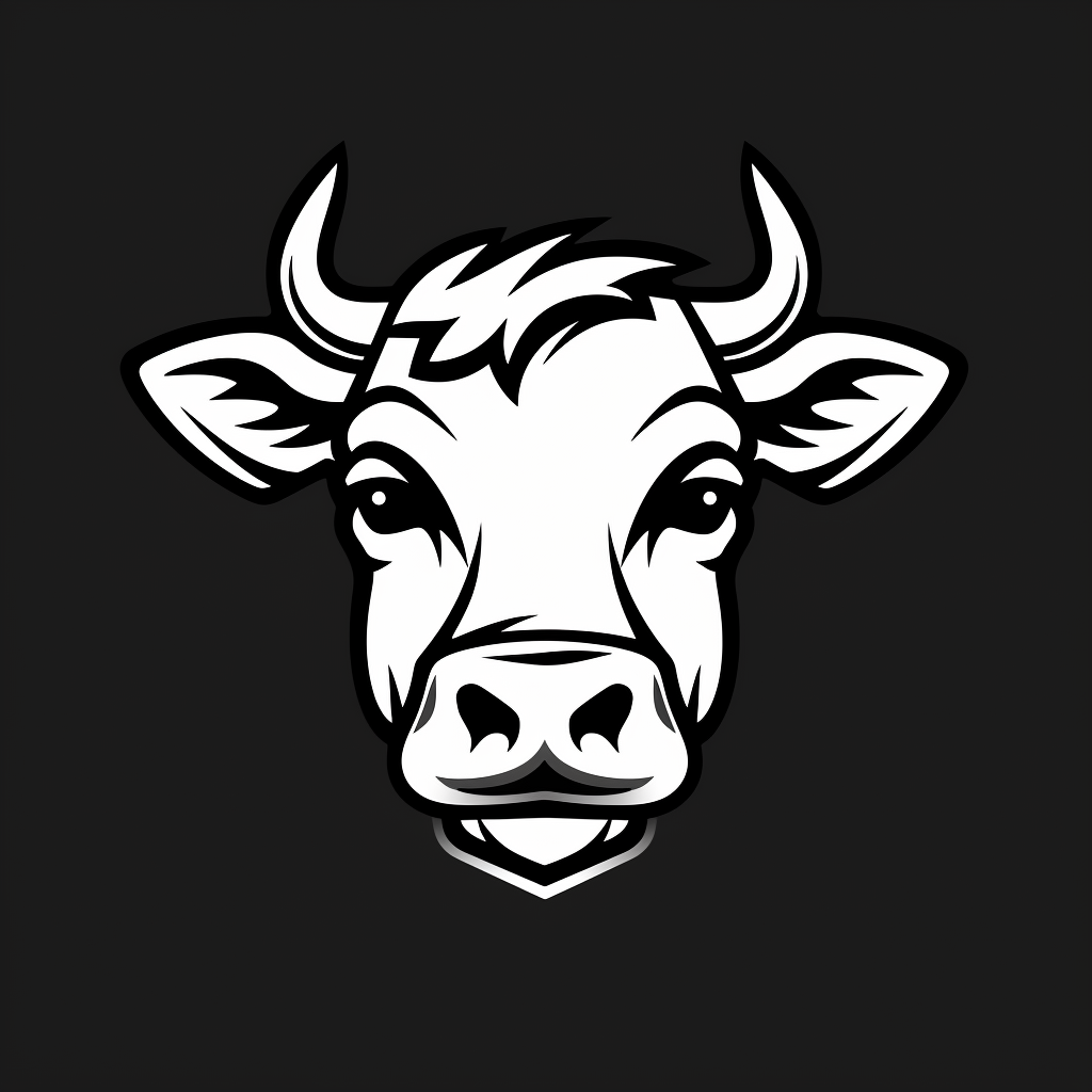 Icon Cow Logotype Outline Black White