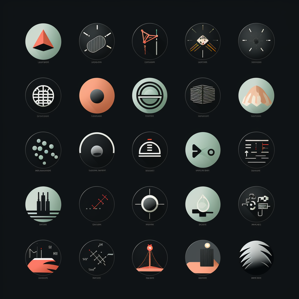 Variety of Minimalistic Interactive Icons