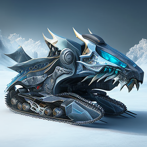 Subliminal frosty dragon design on snowmobile