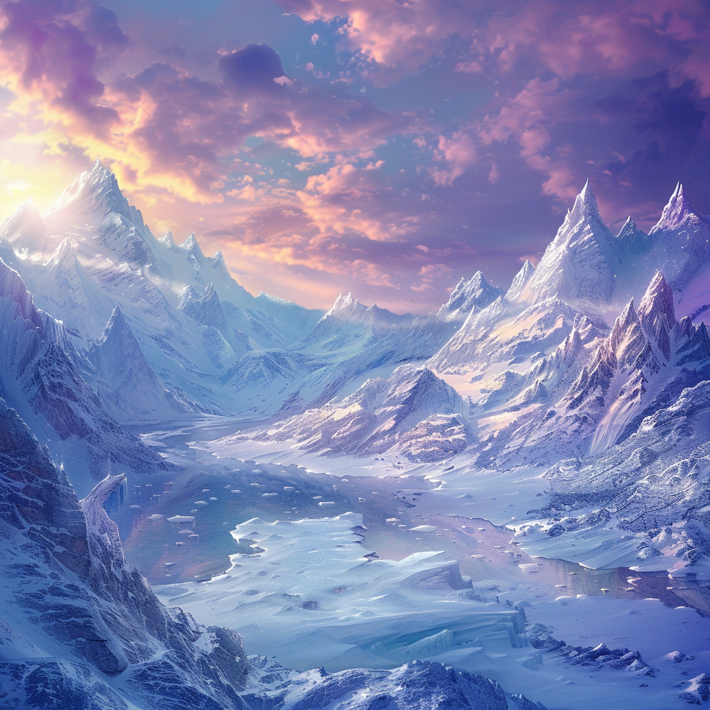 Icy Mountains Landscape View