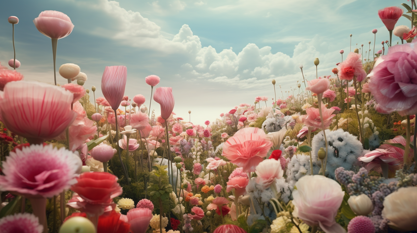 Colorful flowers blooming in a scenic landscape