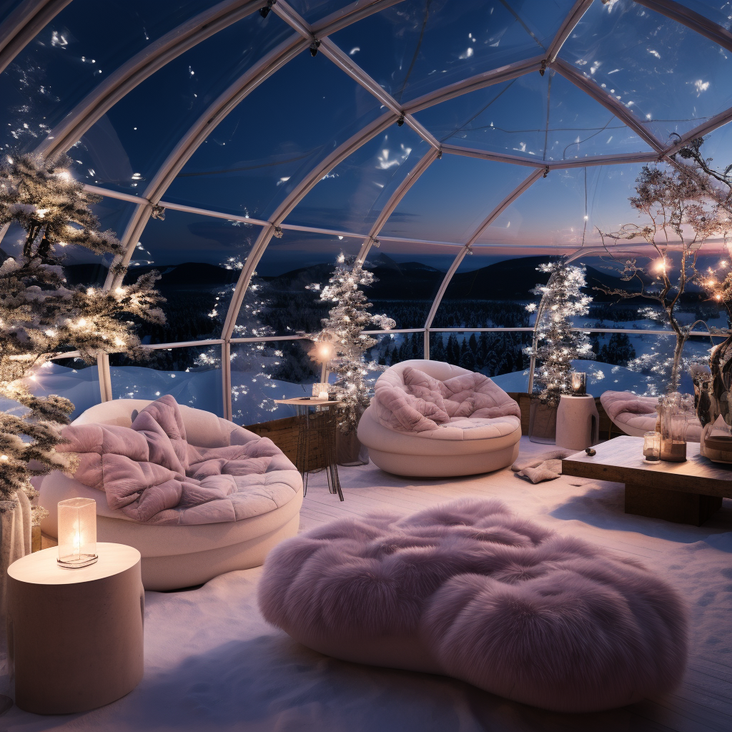 Relax in the cozy igloo lounge