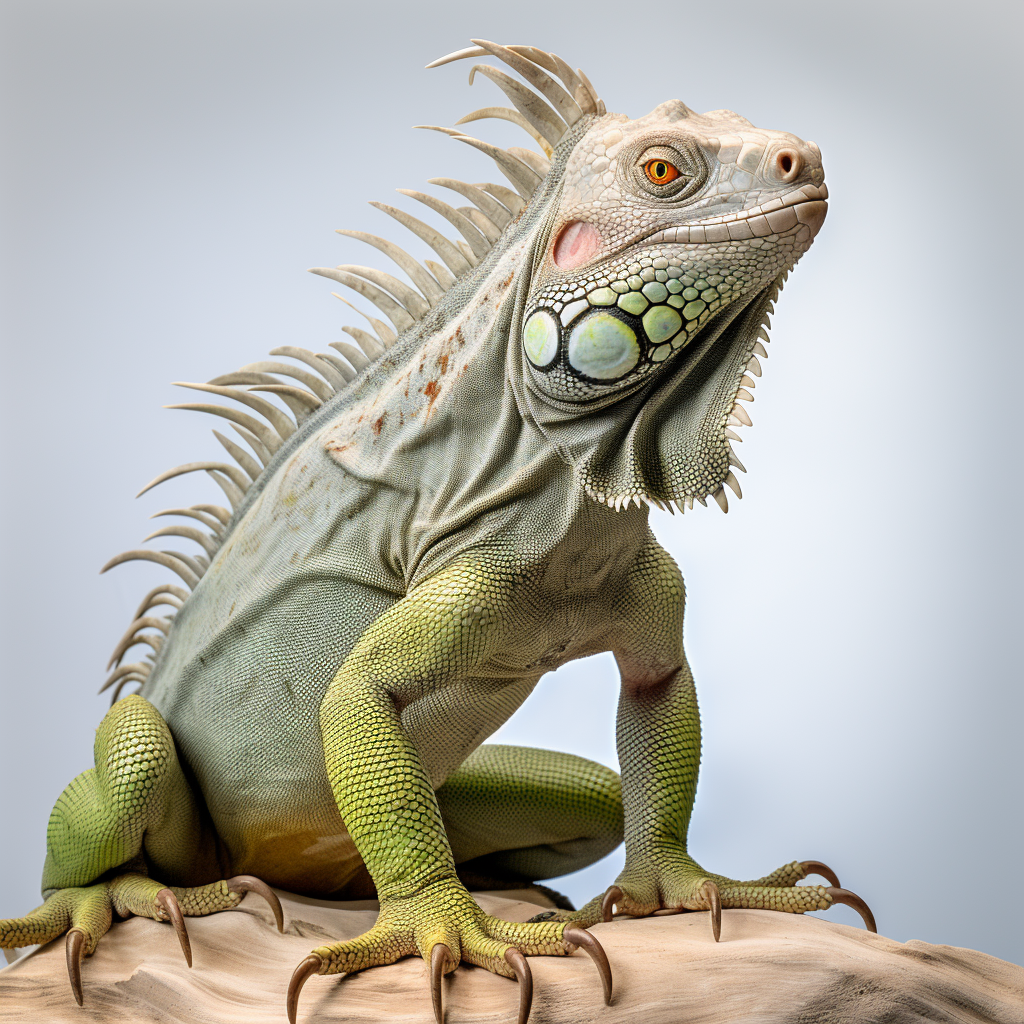 Beautiful Iguana on Soft Light Background