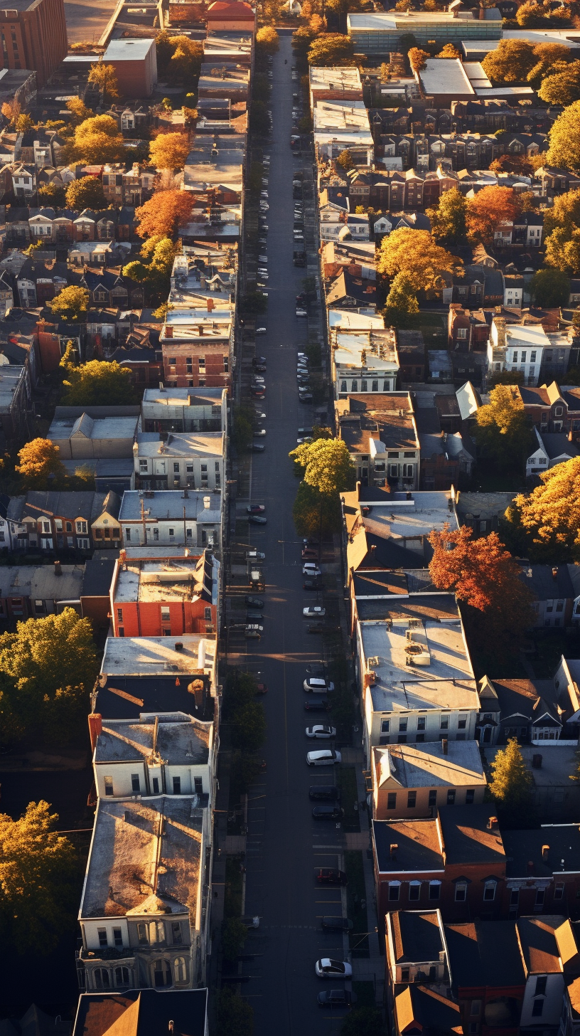 Aerial view of Illinois city