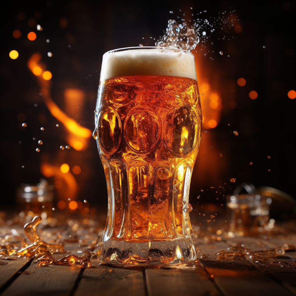 Refreshing craft beer in illuminated glass