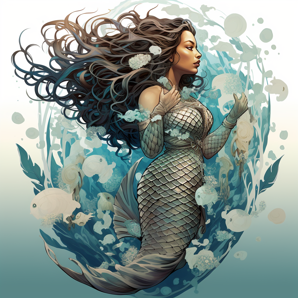 Beautiful mermaid with enchanting full body scales