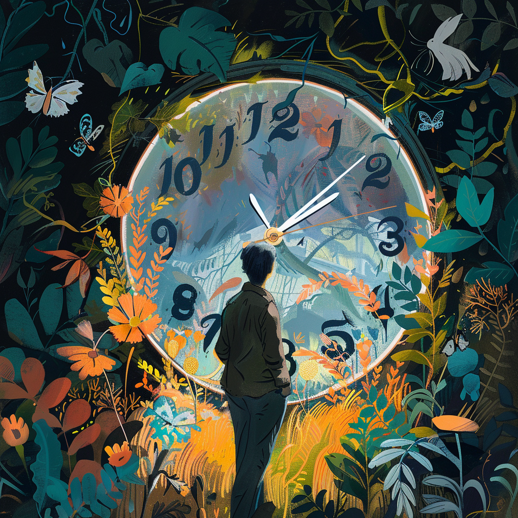 Clock time illustration prompt