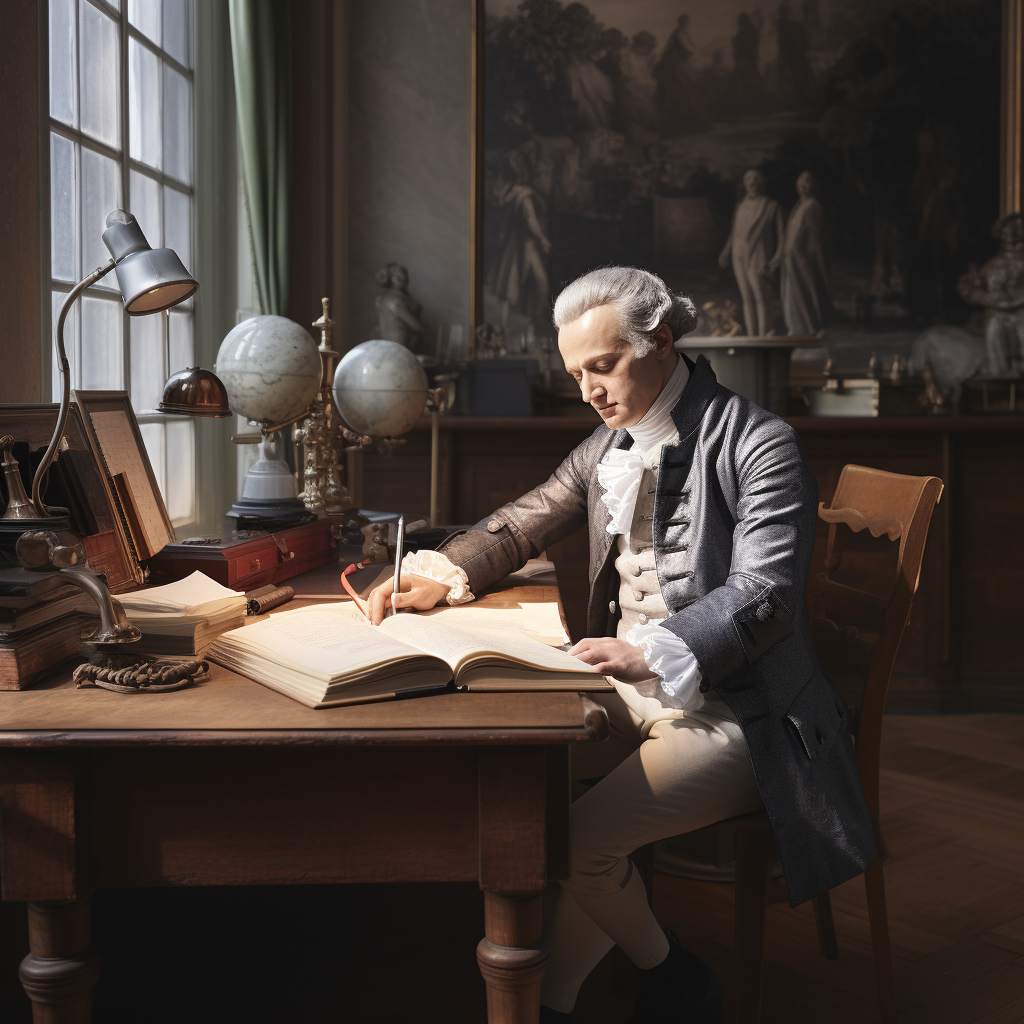 Immanuel Kant at Writing Desk