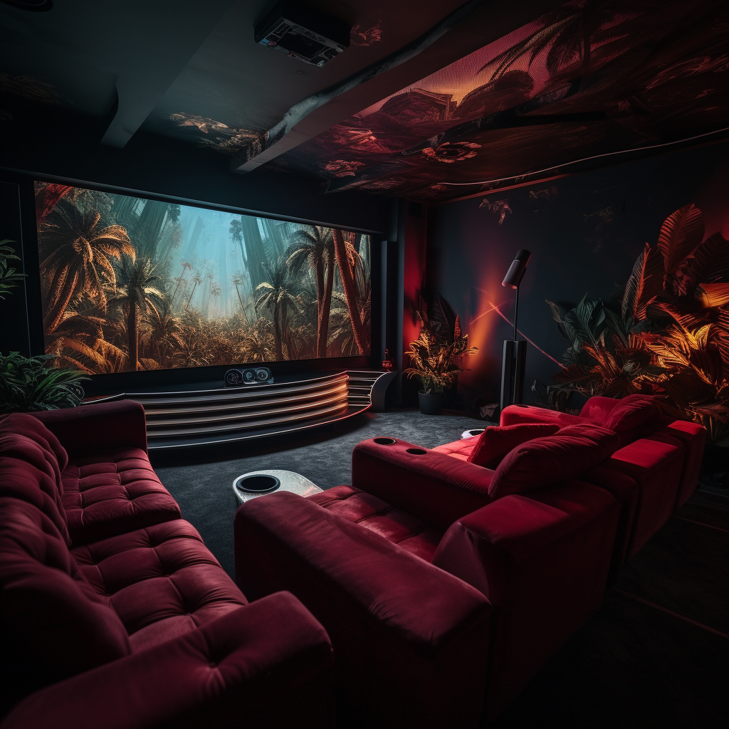 Luxurious immersive cinema room setup