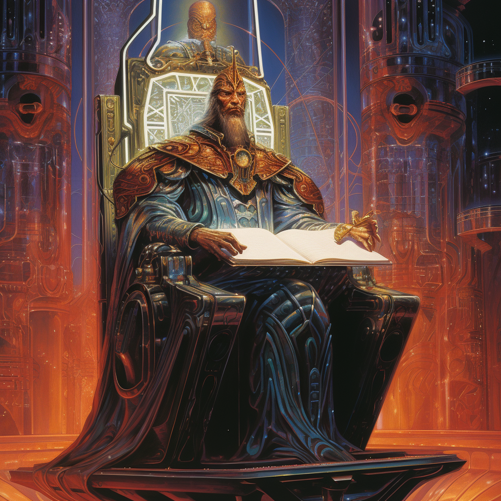 Immortal Autarch Emperor on High-Tech Throne