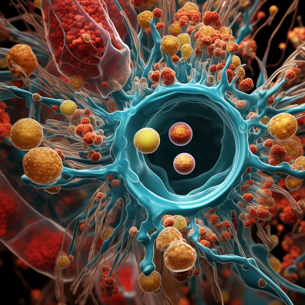 Microscopic View of Immune System Activation