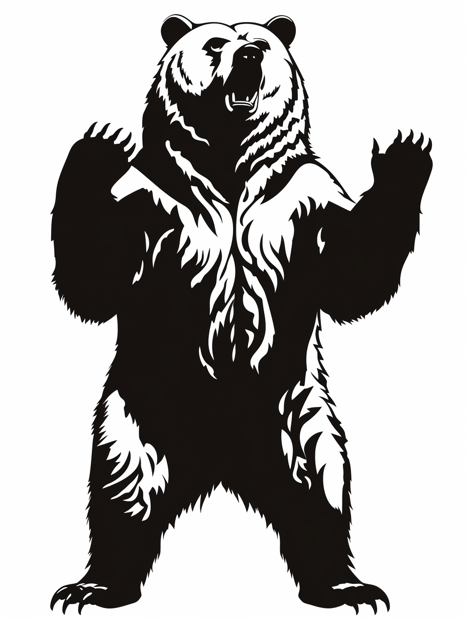 Grizzly bear t-pose stencil