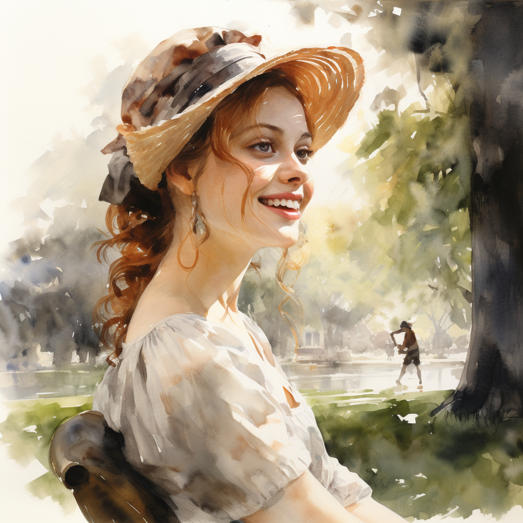 Pretty young woman smiling in park