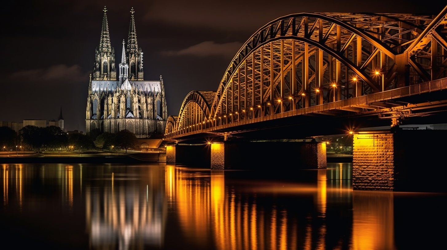 Impressive painting of Cologne's iconic landmarks